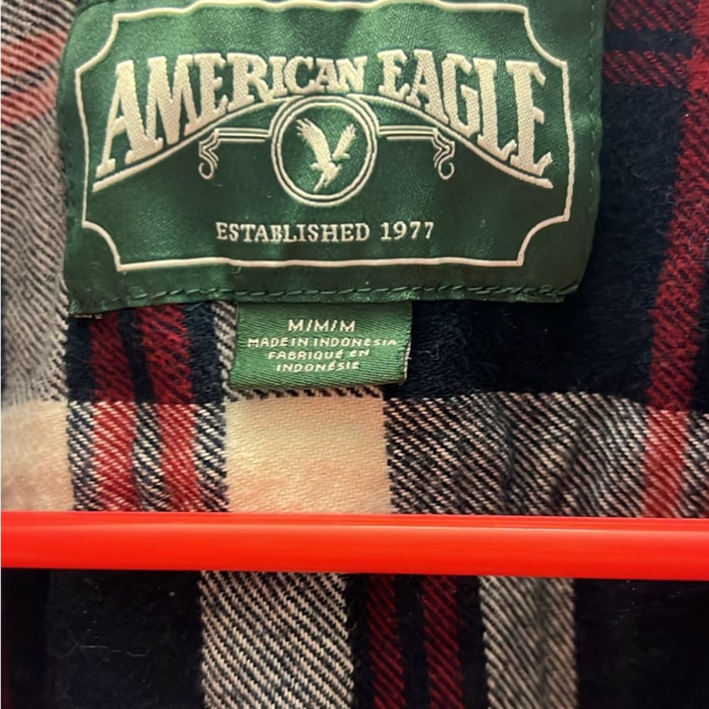 American Eagle Outfitters Red and Black Plaid Shirt - Picture 2 of 3